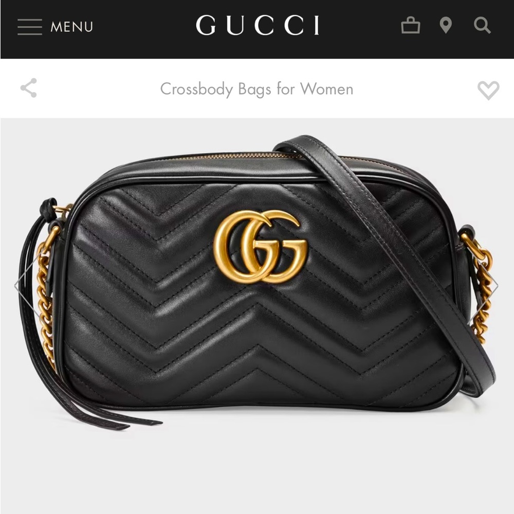 Gucci Black GG Marmont small shoulder bag